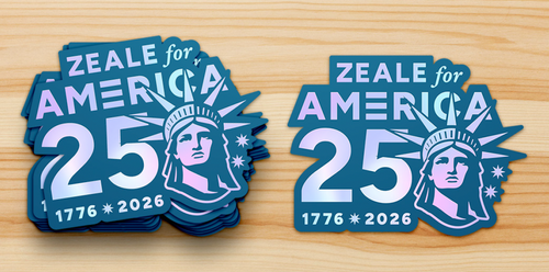 Holographic Zeale for America 250 Sticker